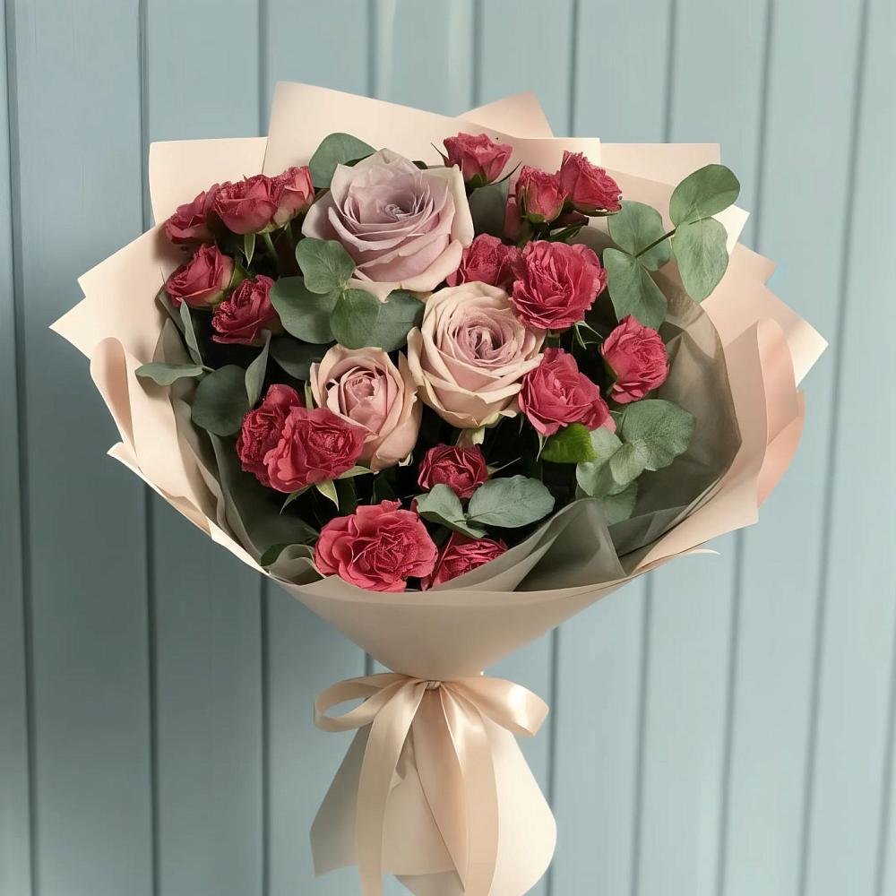 Букет цветов из: Гвоздики и Розы в Первоавгустовском