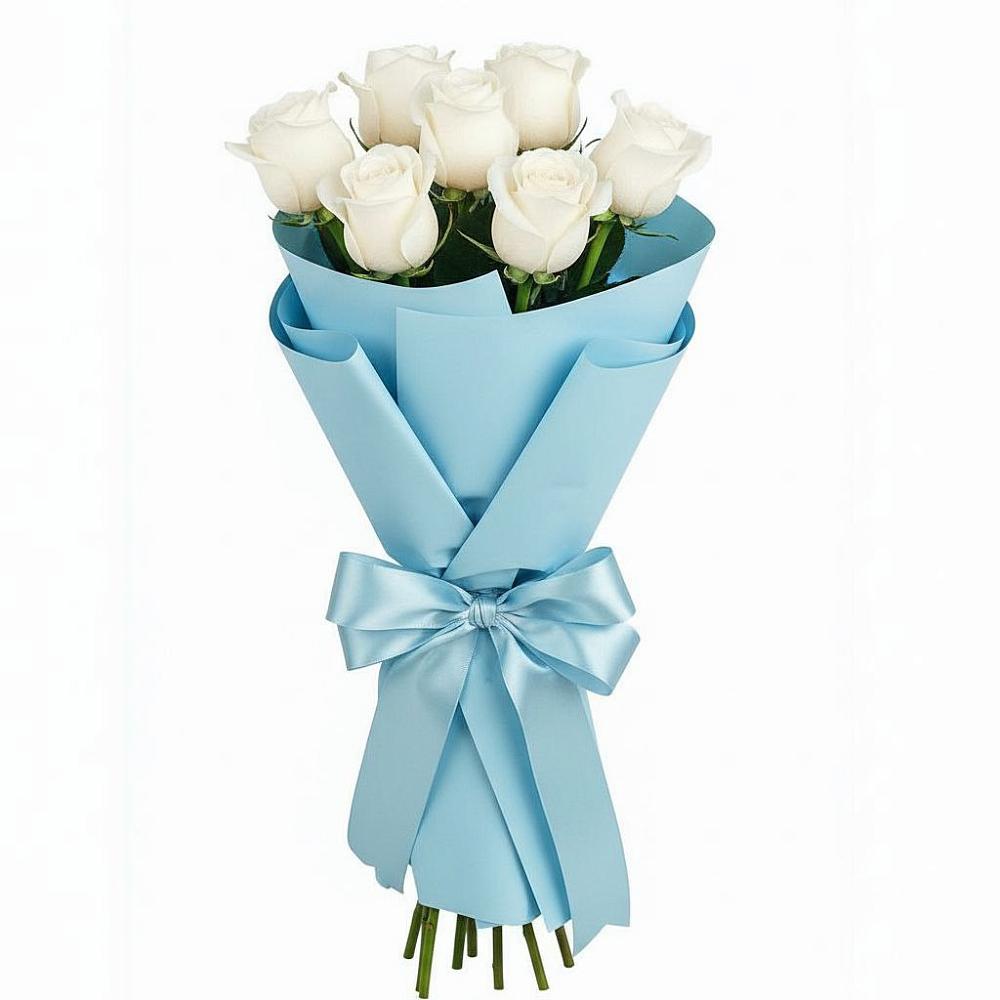 Букет 7 белых роз Проуд в Первоавгустовском
