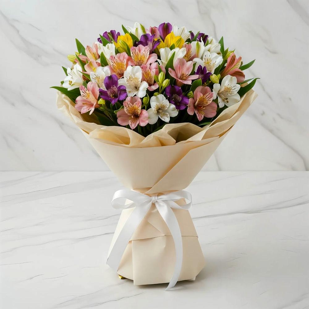 Букет цветов из: Альстромерии в Первоавгустовском