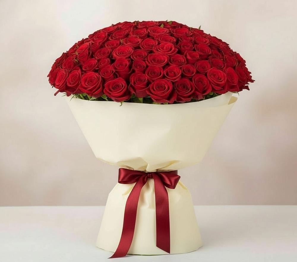 Букет 101 Красная роза Милано в Первоавгустовском