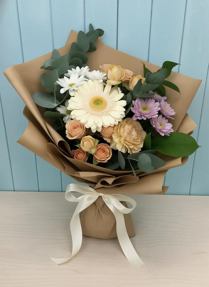 Букет цветов из: Герберы и Хризантемы в Первоавгустовском