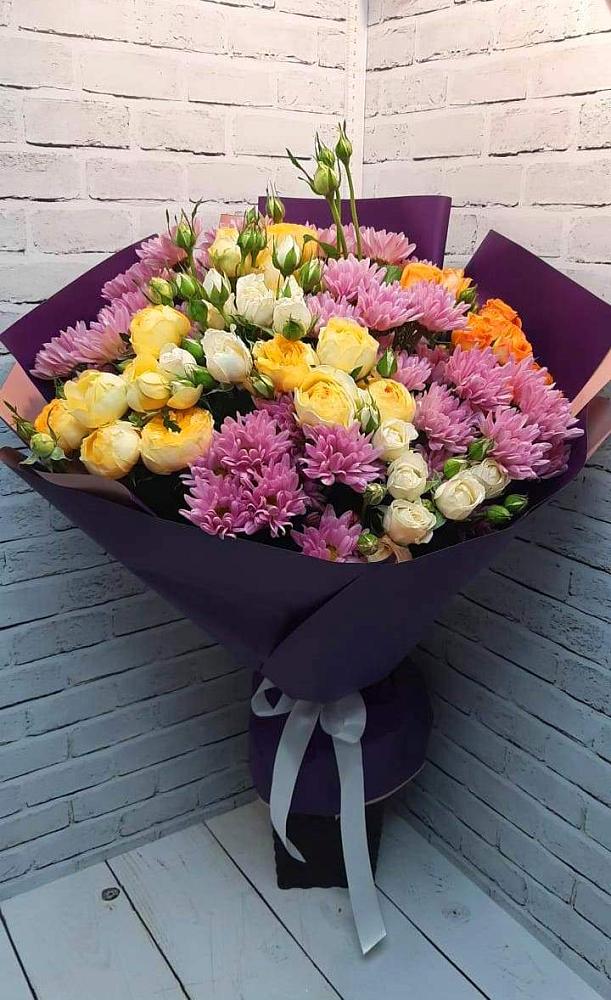 Букет цветов из: Хризантемы и Розы в Первоавгустовском
