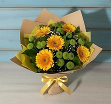 Букет цветов из:  Герберы и Хризантемы в Первоавгустовском