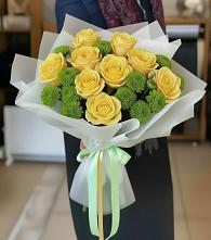 Букет цветов из:  Хризантемы и Розы в Первоавгустовском