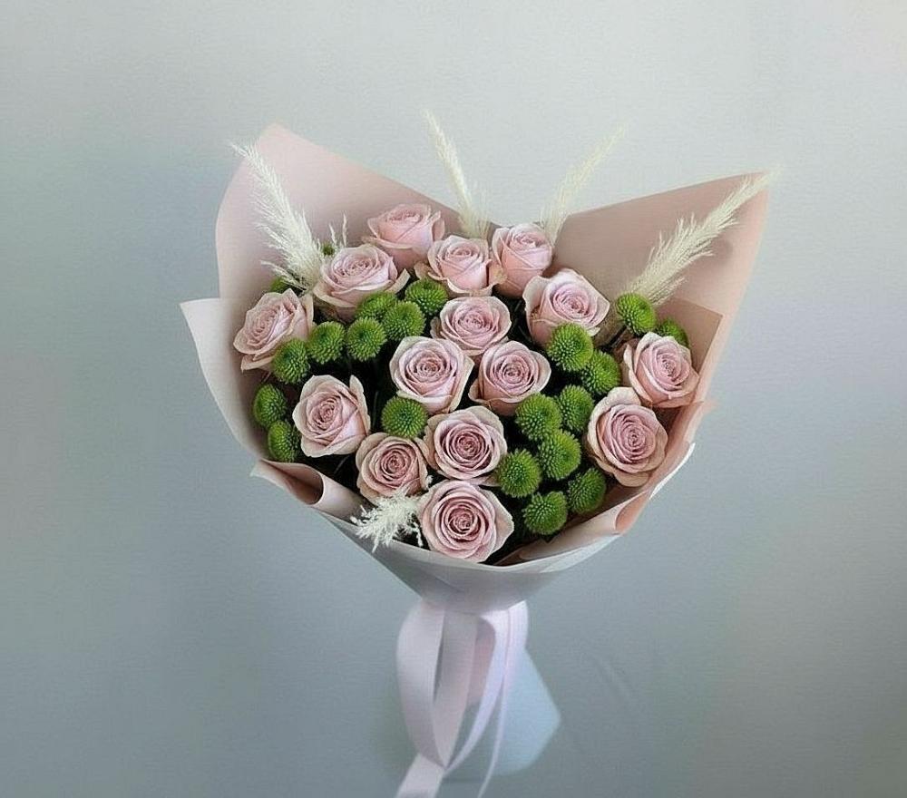 Букет цветов из: Розы и Хризантемы в Первоавгустовском