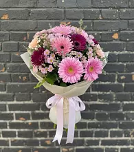 Букет цветов из:  Герберы и Хризантемы в Первоавгустовском
