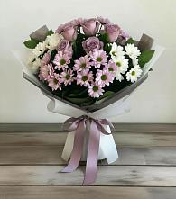 Букет цветов из:  Хризантемы и Розы #REPLACE_PRED# Первоавгустовском