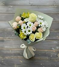 Букет цветов из:  Альстромерии, Розы и Хризантемы в Первоавгустовском
