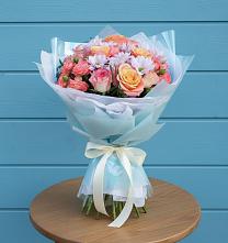 Букет цветов из:  Хризантемы и Розы в Первоавгустовском