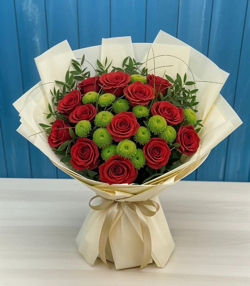 Букет цветов из: Розы и Хризантемы в Первоавгустовском