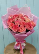 Букет 15 Розовых роз Равель в Первоавгустовском